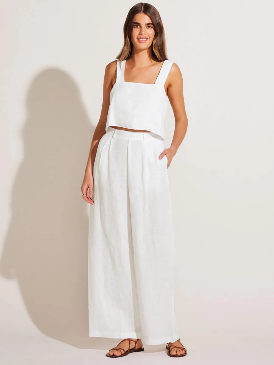 Tallows Crop Top in White Ecolinen