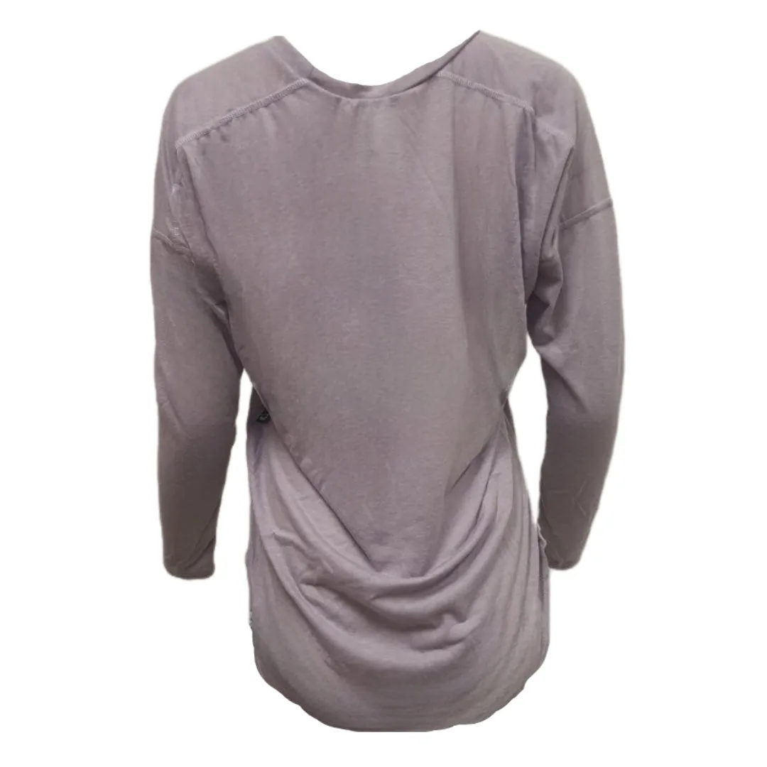 TEREZ Women's Lavander Dusty Poly Linen Knub Shirt #23678315 NWT