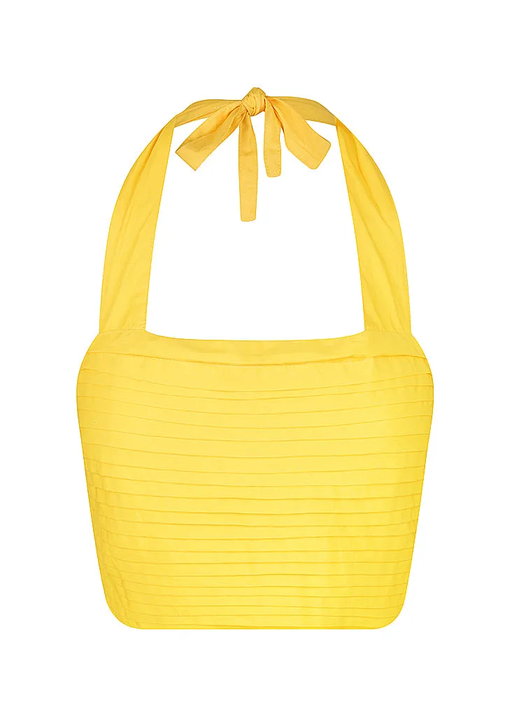 Textured Halter Crop | Tie Up Wrap Skirt