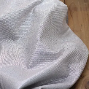 Tissu Jean - Gris clair irisé Argent (Vendu x10cm)