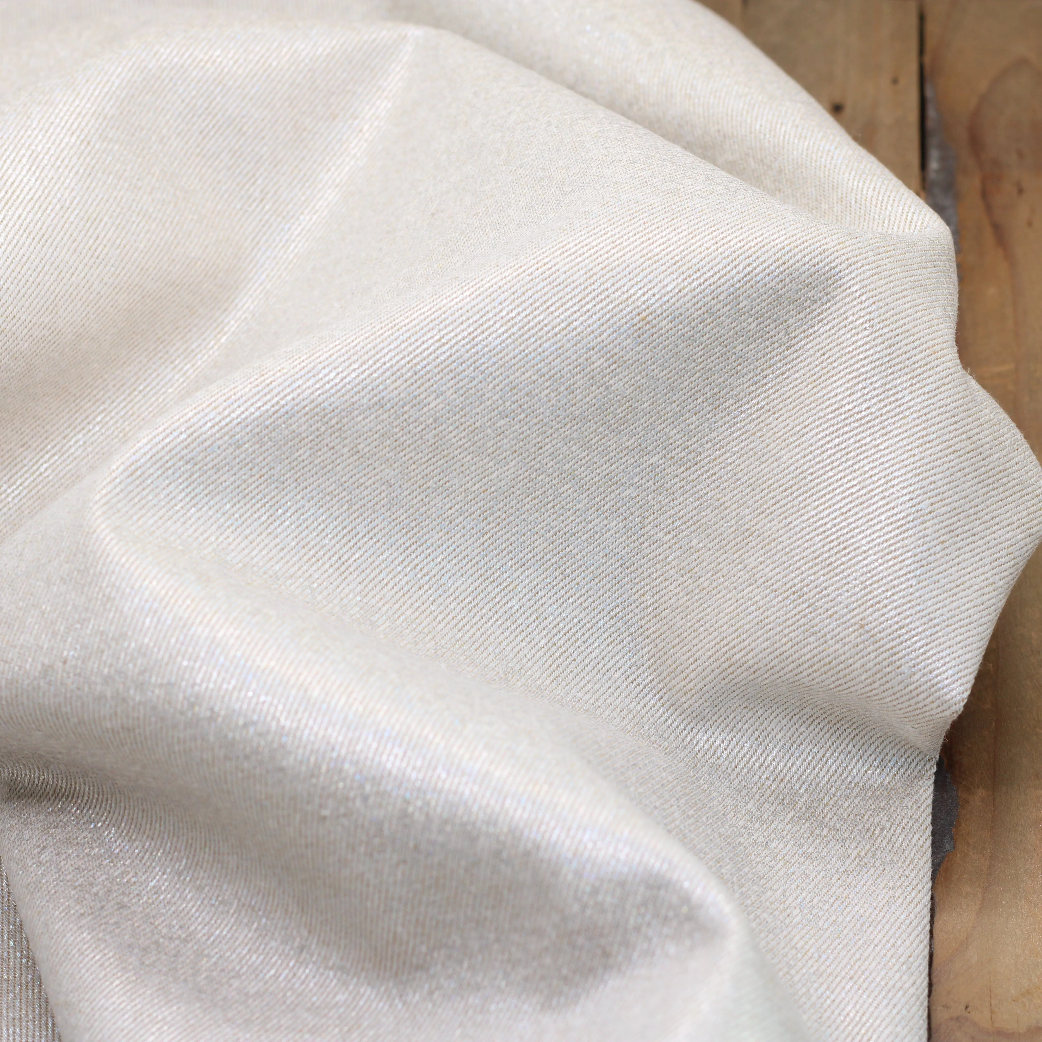Tissu Jean - Naturel irisé Or clair (Vendu x10cm)