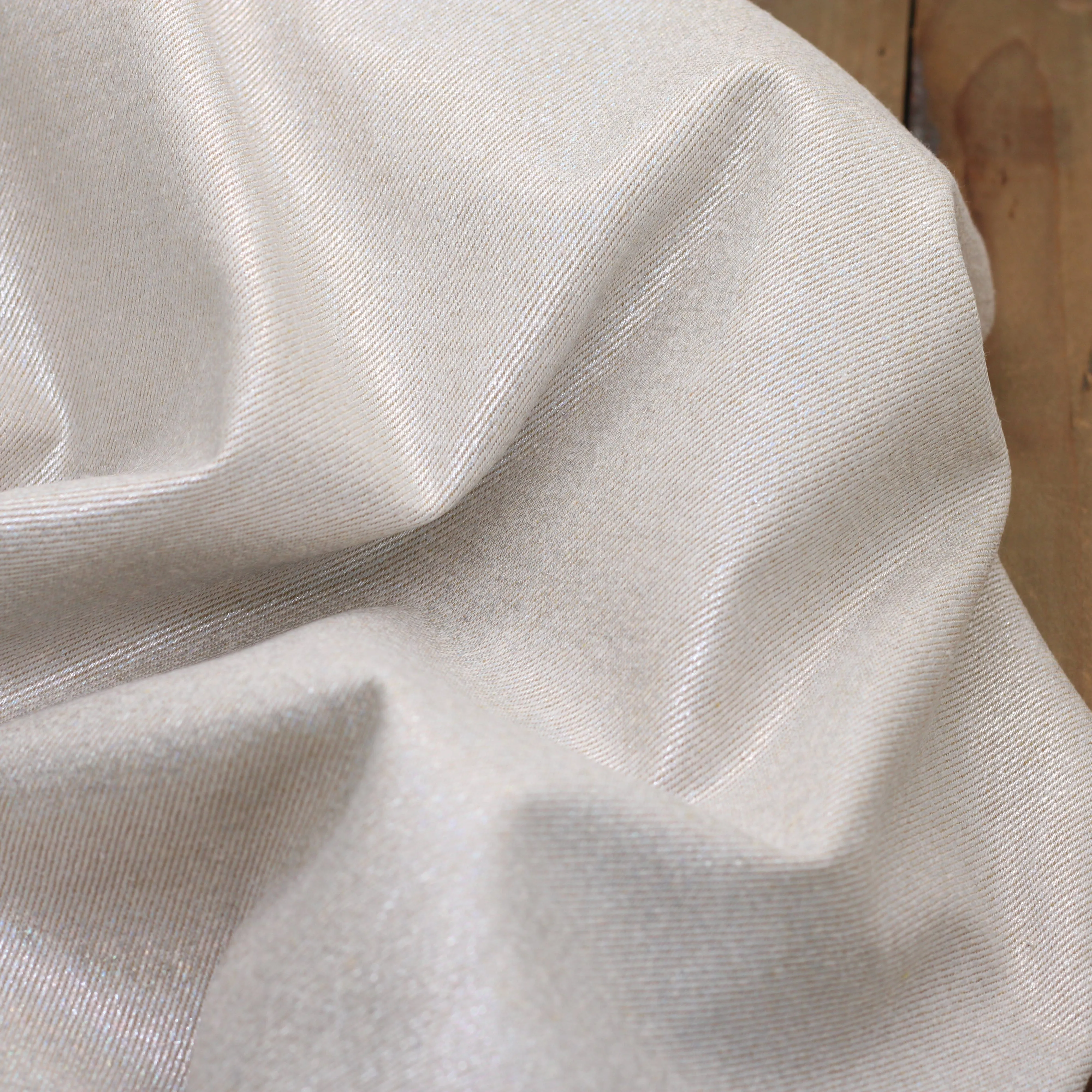 Tissu Jean - Naturel irisé Or clair (Vendu x10cm)