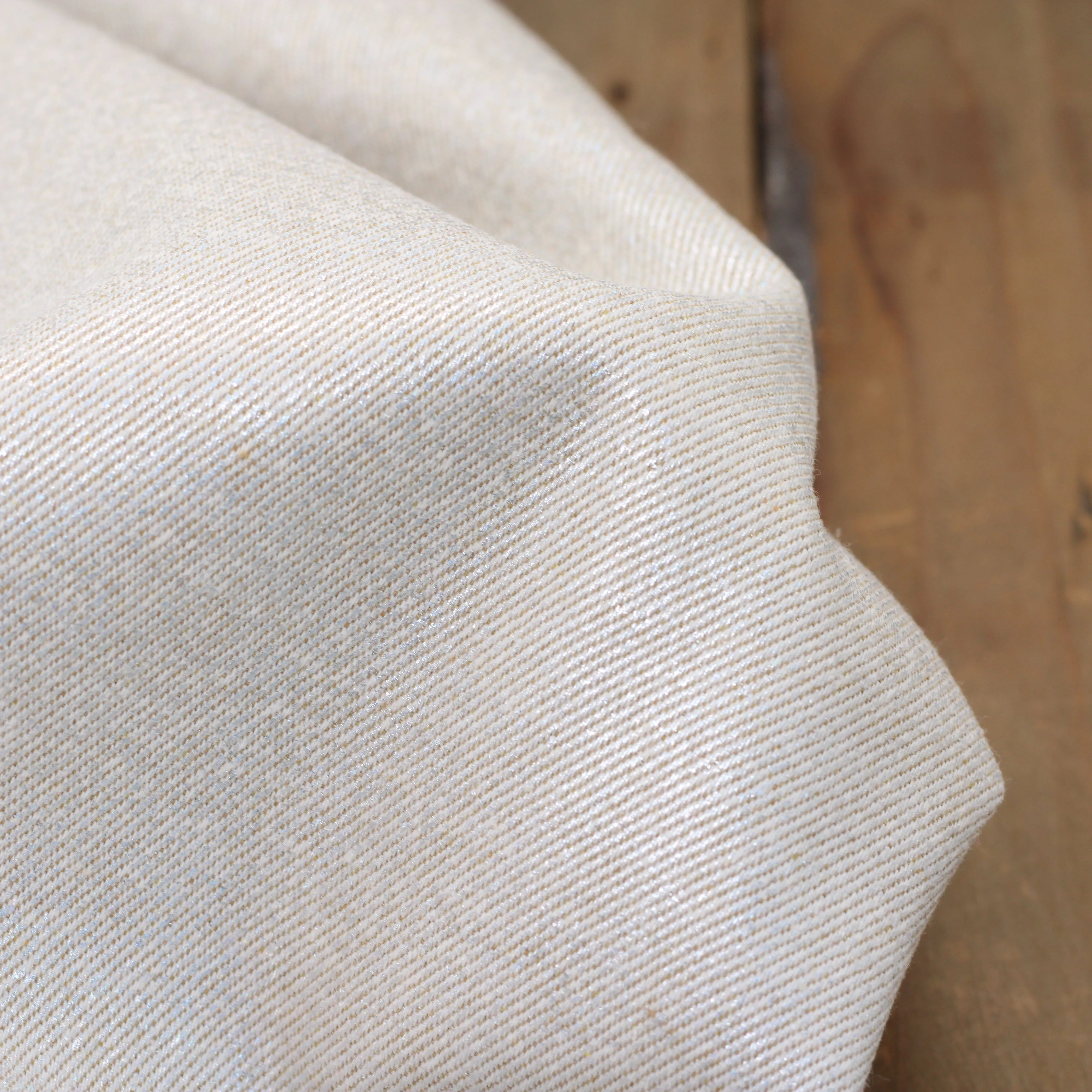 Tissu Jean - Naturel irisé Or clair (Vendu x10cm)