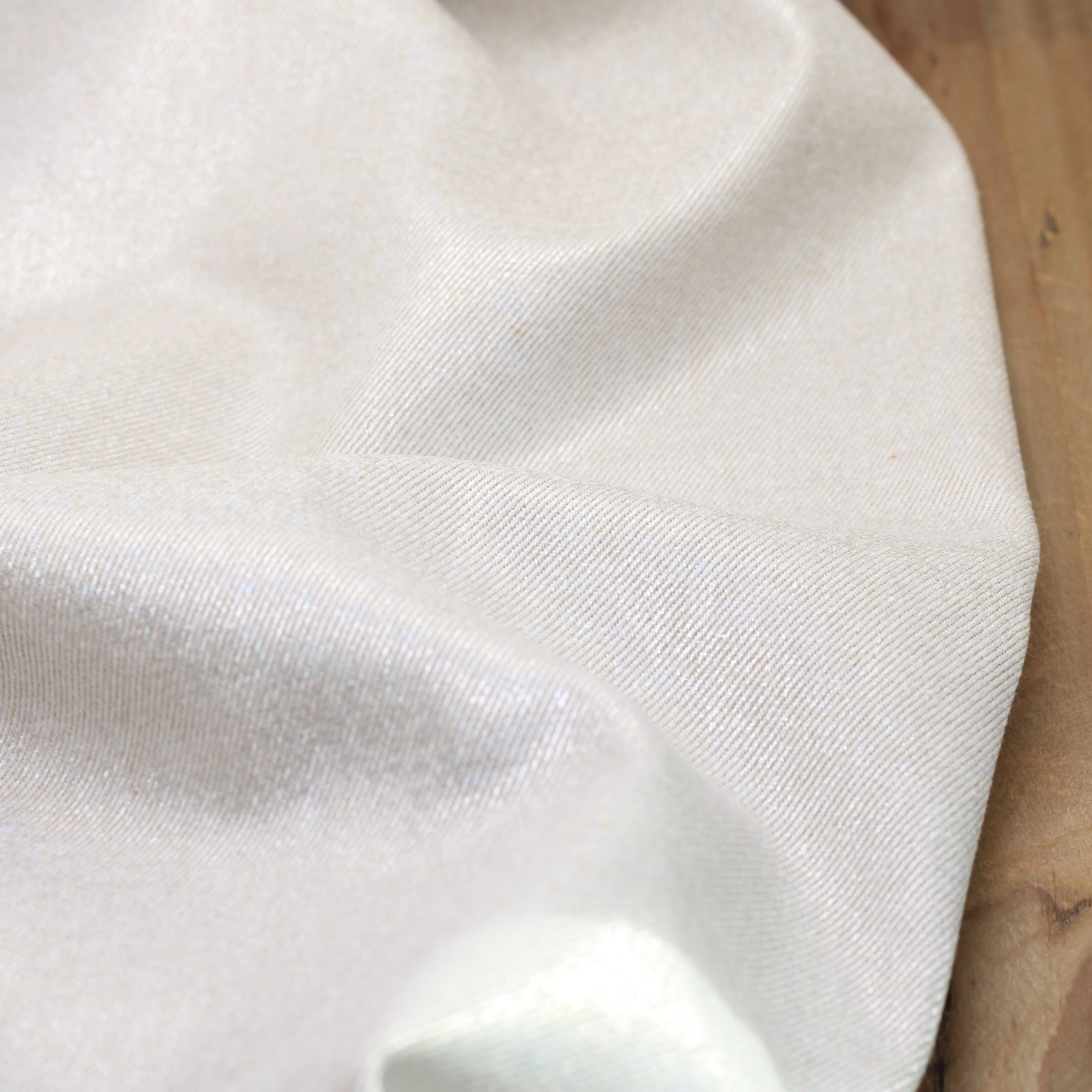 Tissu Jean - Naturel irisé Or clair (Vendu x10cm)