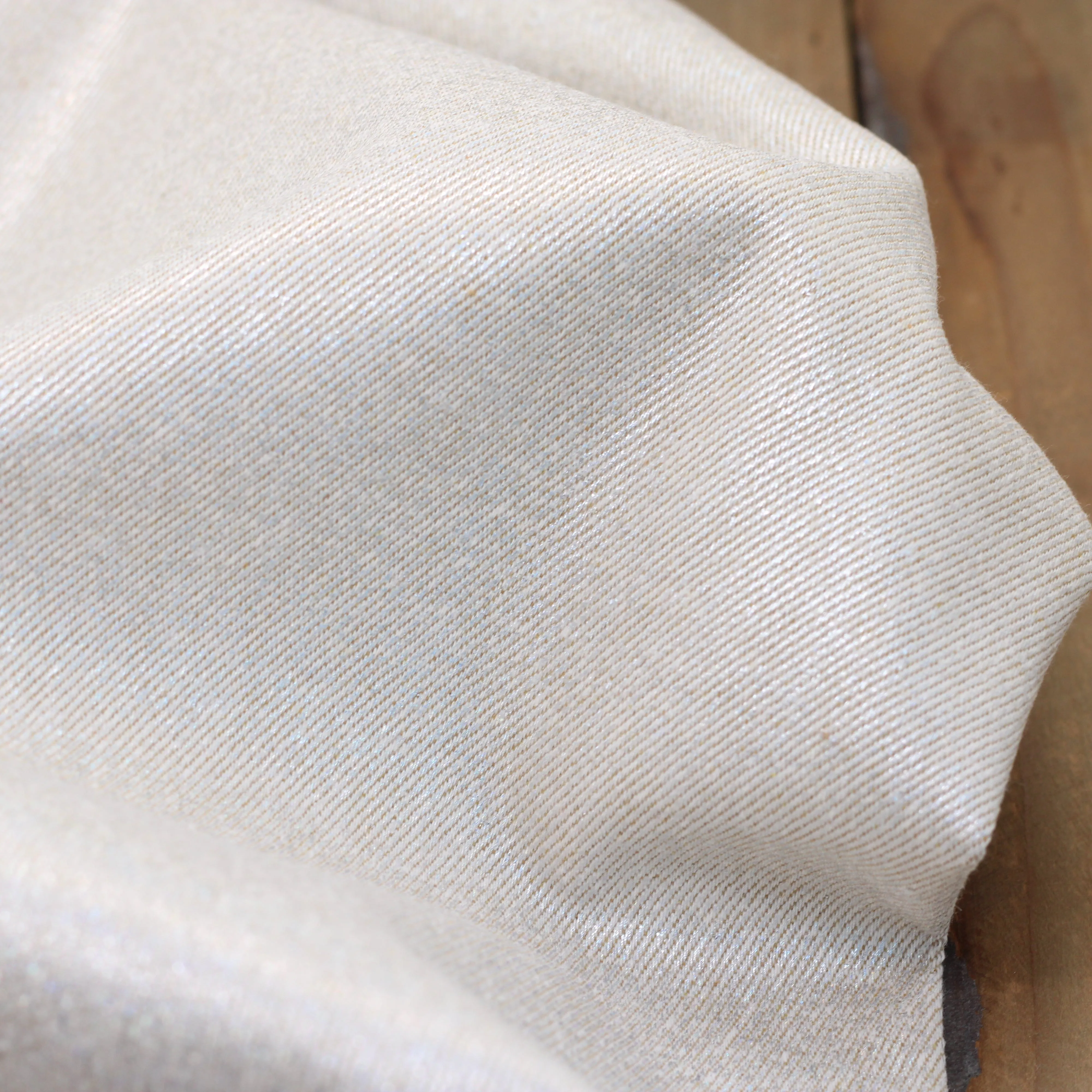 Tissu Jean - Naturel irisé Or clair (Vendu x10cm)