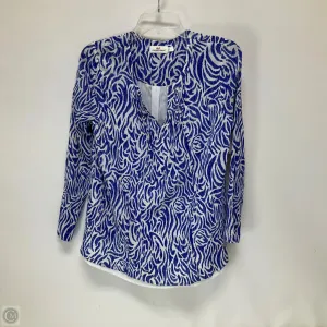 Top Long Sleeve By Vineyard Vines In Blue & White, Size: L