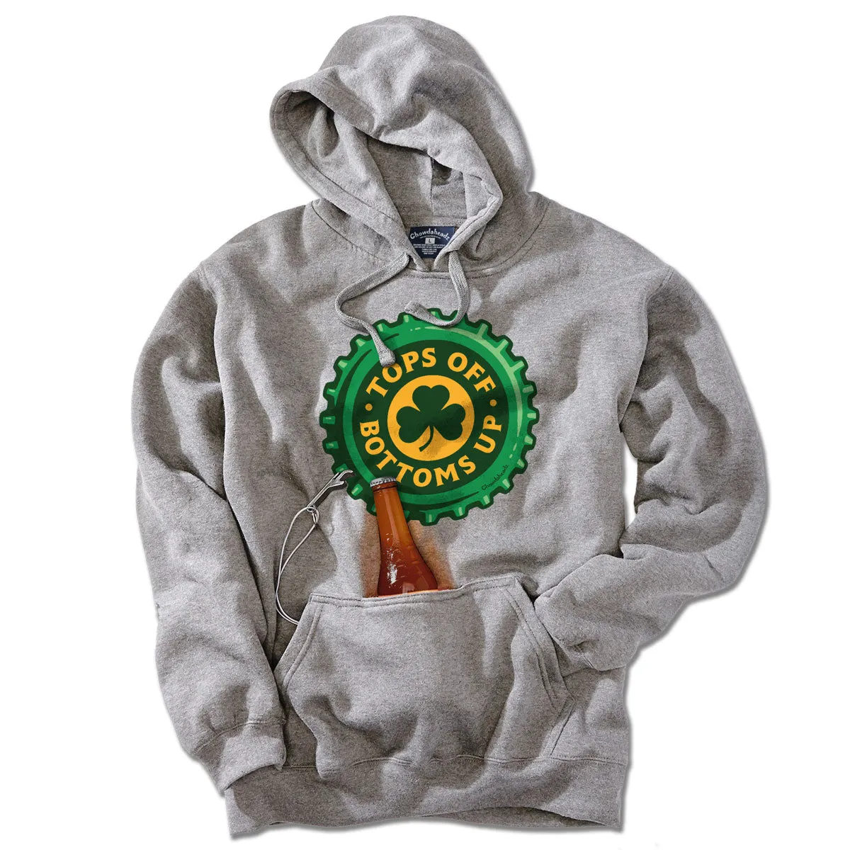 Tops Off Bottoms Up Bottle Cap Tailgater Hoodie