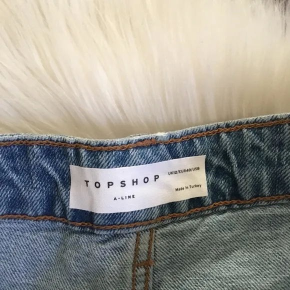 TopShop Super Rip Denim Mom Shorts Size 8