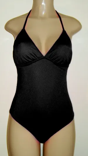 Triangle halter top one piece swimsuit