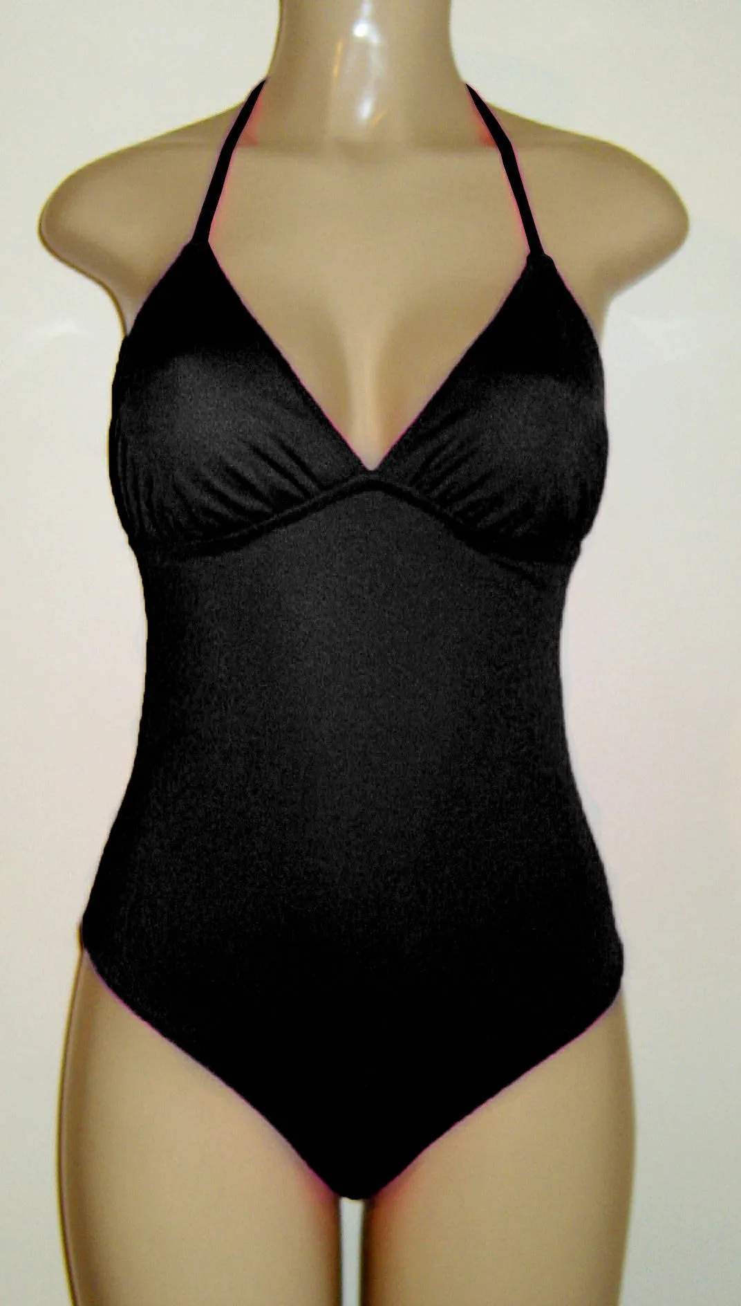 Triangle halter top one piece swimsuit