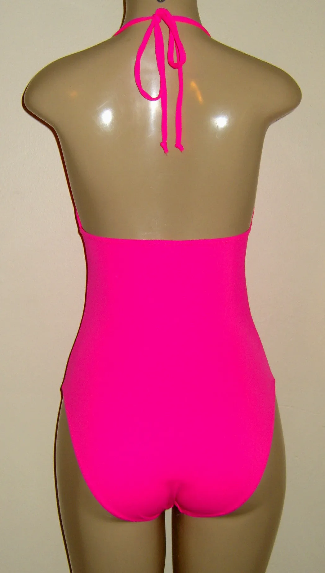 Triangle halter top one piece swimsuit