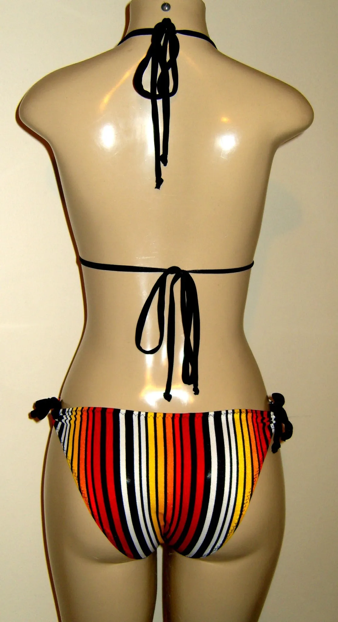 Triangle Top Monokini Swimsuits Tie Halter Neck Tie Back