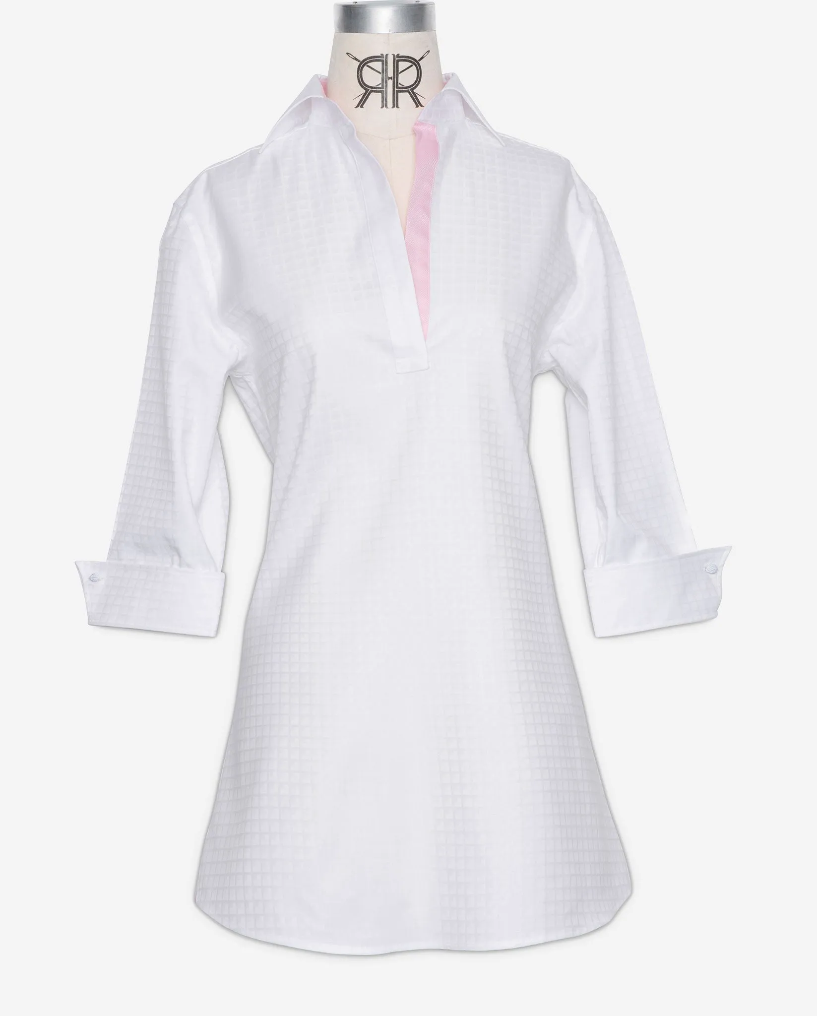 Tunic - White on White Check