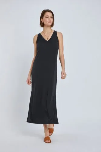 V Neck Midi T Shirt Dress
