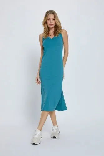 V Neck Midi T Shirt Dress