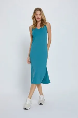 V Neck Midi T Shirt Dress