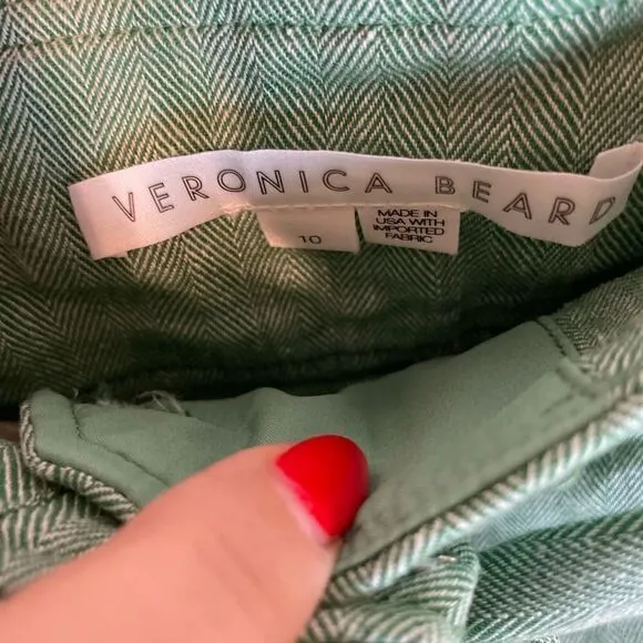 Veronica Beard Borneo Tie-Waist Linen Shorts Size 10