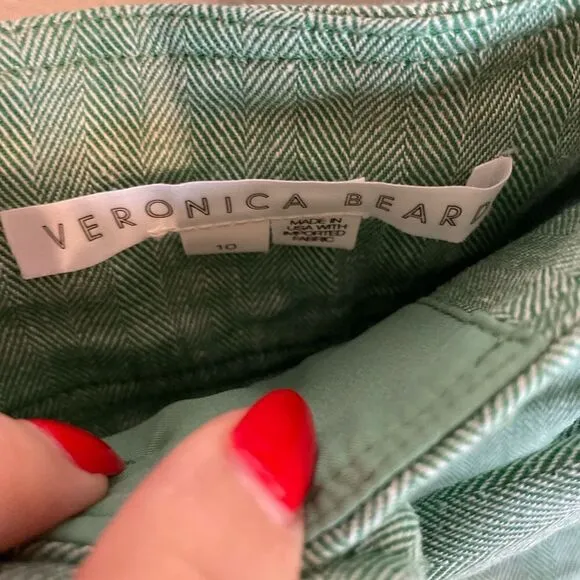 Veronica Beard Borneo Tie-Waist Linen Shorts Size 10