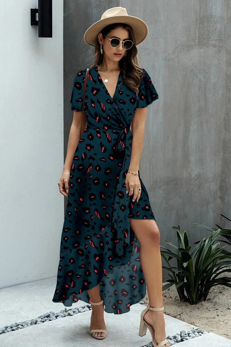 Vibrant Vista Wrap Dress