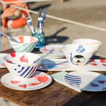 Vietri Riviera Red Bikini Salad Plate