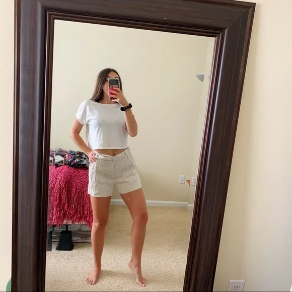 Vince Belted Linen Shorts M