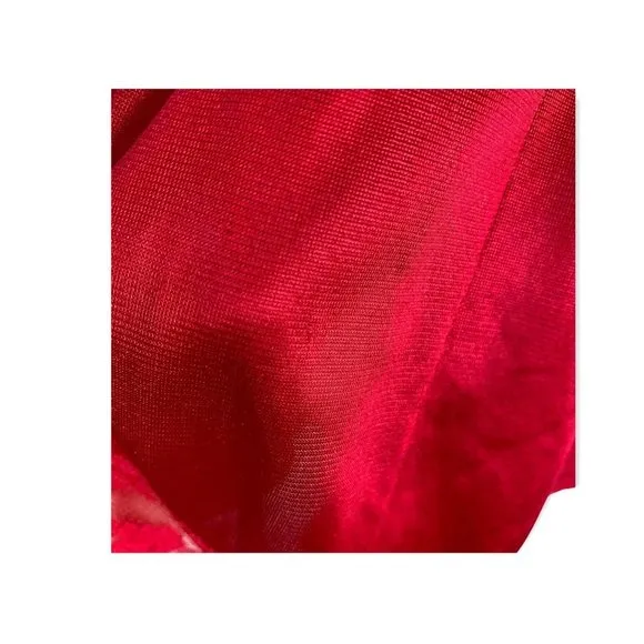 Vintage 70s Texsheen Lipstick Red Lace Negligee Romper Small