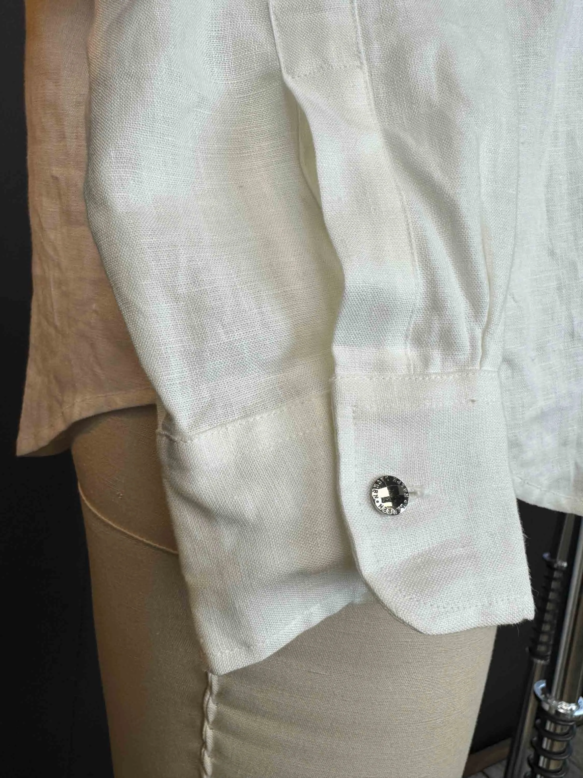 Vintage Lauren Ralph Lauren White Linen Blouse - Size L