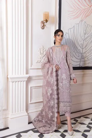 Violet Embroidered Pakistani Kameez Salwar Party Dress