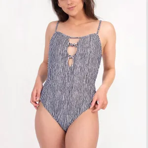 Volcom Stripe Away One-Piece Swimsuit White - Womens
