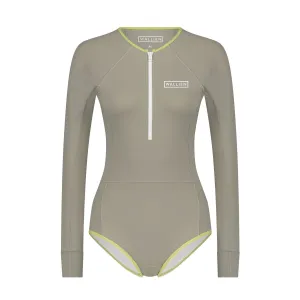Wallien Women One Piece Longsleeve Swimsuit Moon