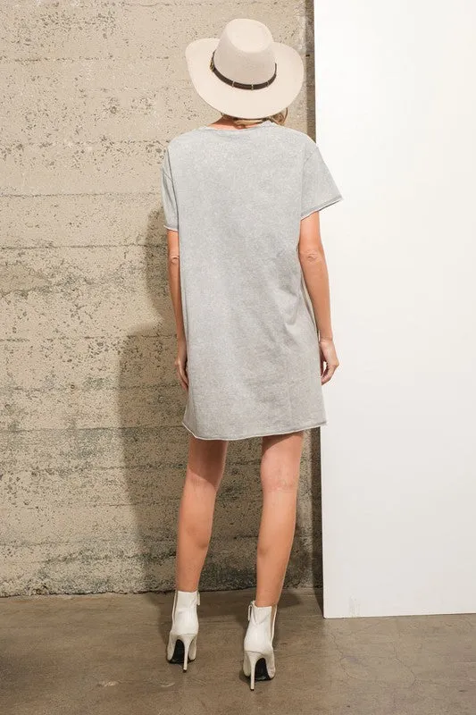 Washed Crew Neck Cowboy Boot T Shirt Dre