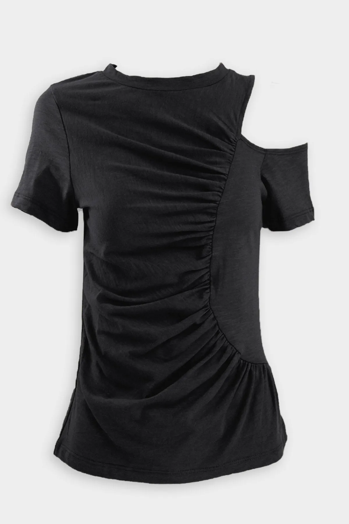 Wave Tee Top in Washed Black