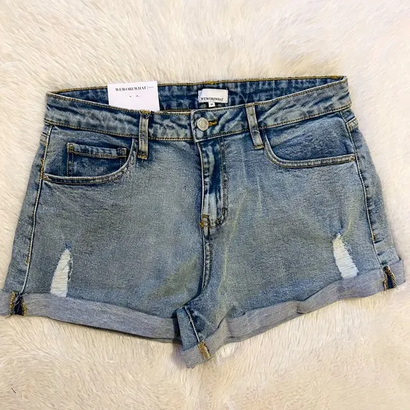 We Wore What Rolled Shorty Denim Shorts