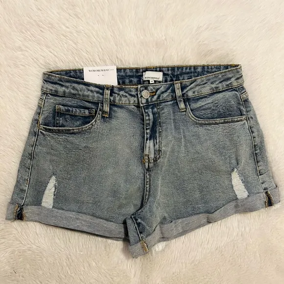 We Wore What Rolled Shorty Denim Shorts