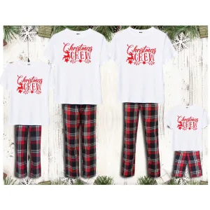 White Family Matching Christmas Crew Tartan Pyjamas