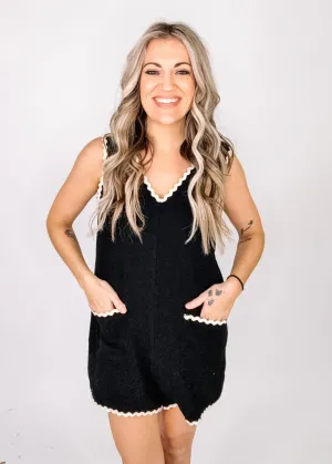 White Trim Black Romper