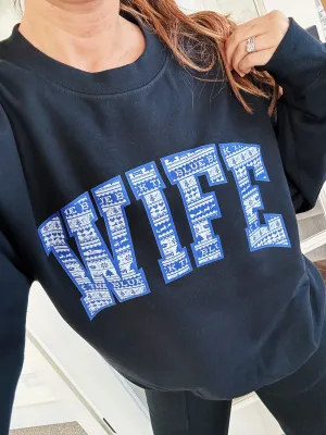 Wife Back the Blue Nordic Varisty © Unisex Crewneck Sweatshirt