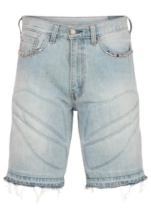 WINGED LOGO BIKER SHORTS (DENIM )