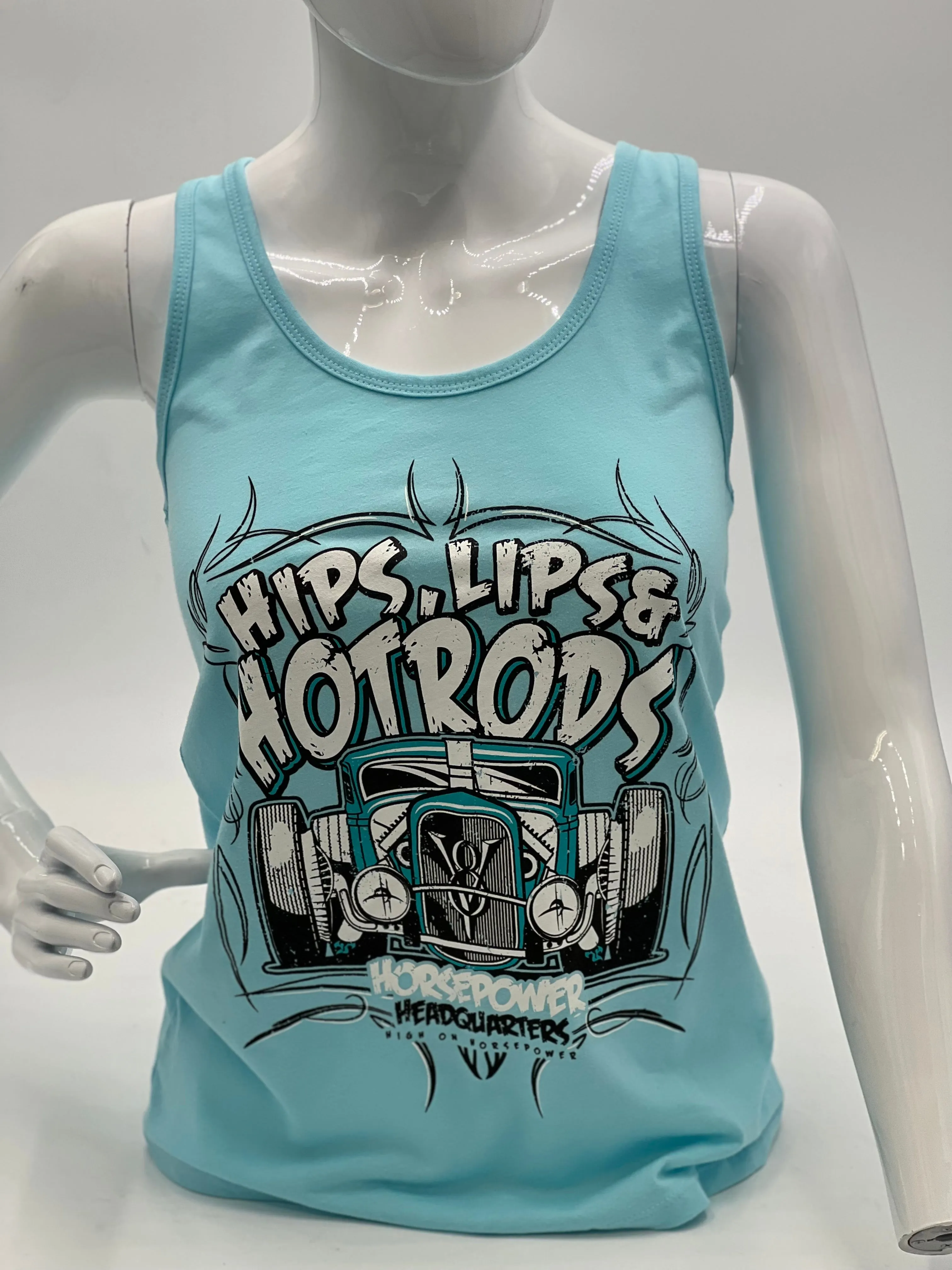 Womans Hips and Lips Teal Tank