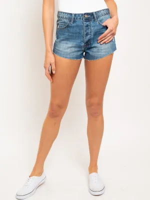 WOMEN'S BUTTON FLY JACK HIGH RISE CUT OFF SHORTS