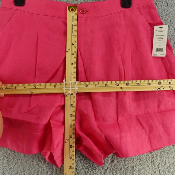 Women's Equipment Sylvette Linen Shorts Pink Size 10 NWT