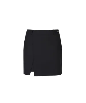 Women's Fleece Incision Point A-Line Skirt - Black