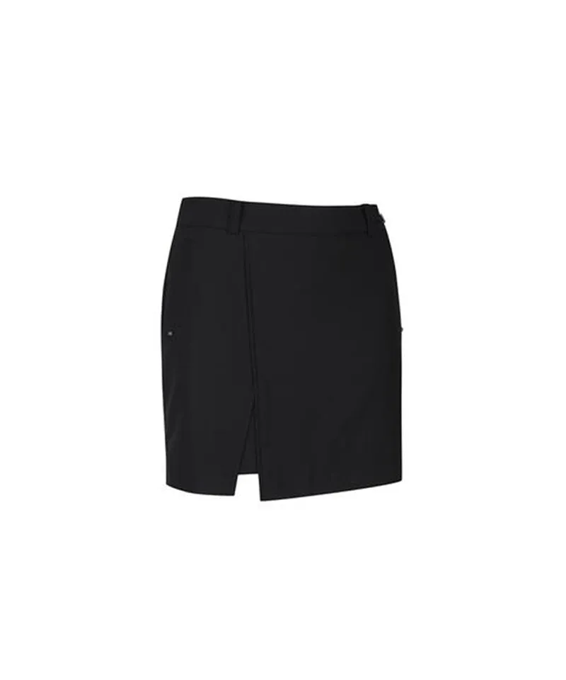 Women's Fleece Incision Point A-Line Skirt - Black