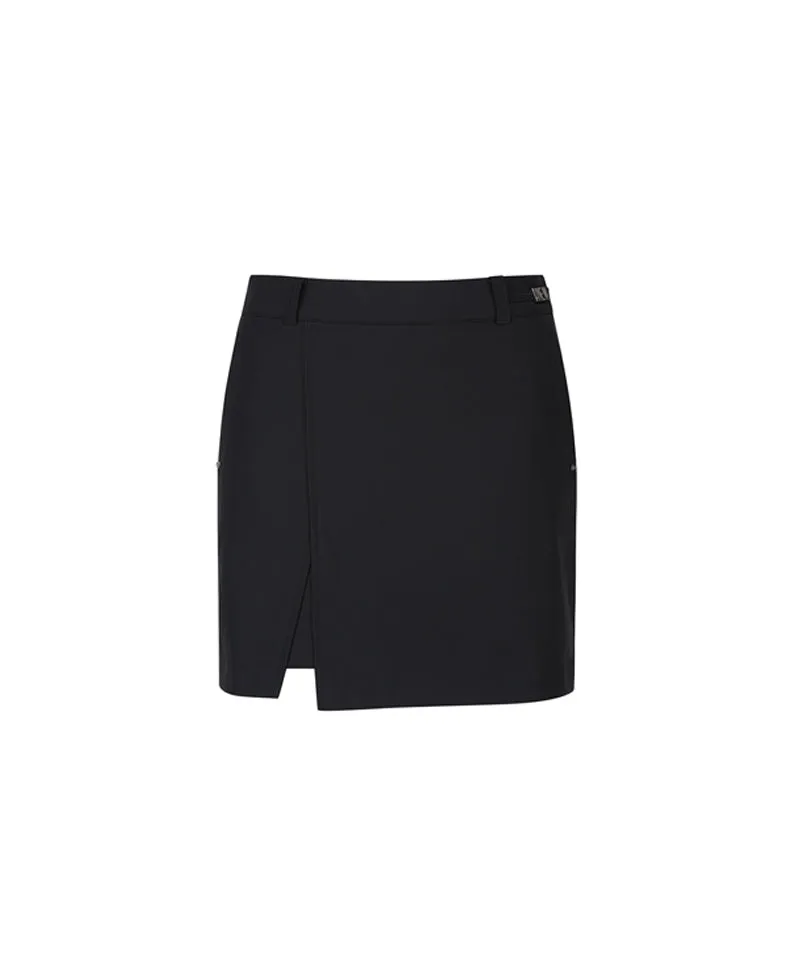 Women's Fleece Incision Point A-Line Skirt - Black