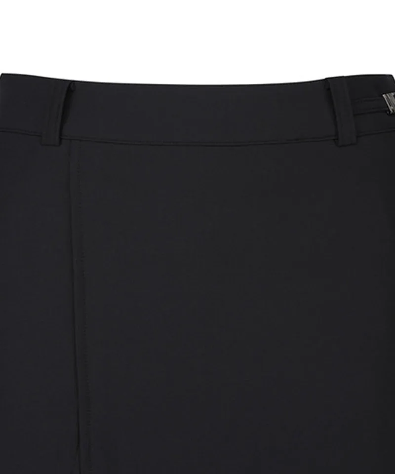 Women's Fleece Incision Point A-Line Skirt - Black
