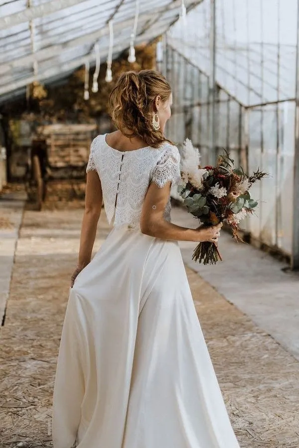 Women's Outdoor Bridal Gown Two-Piece Design