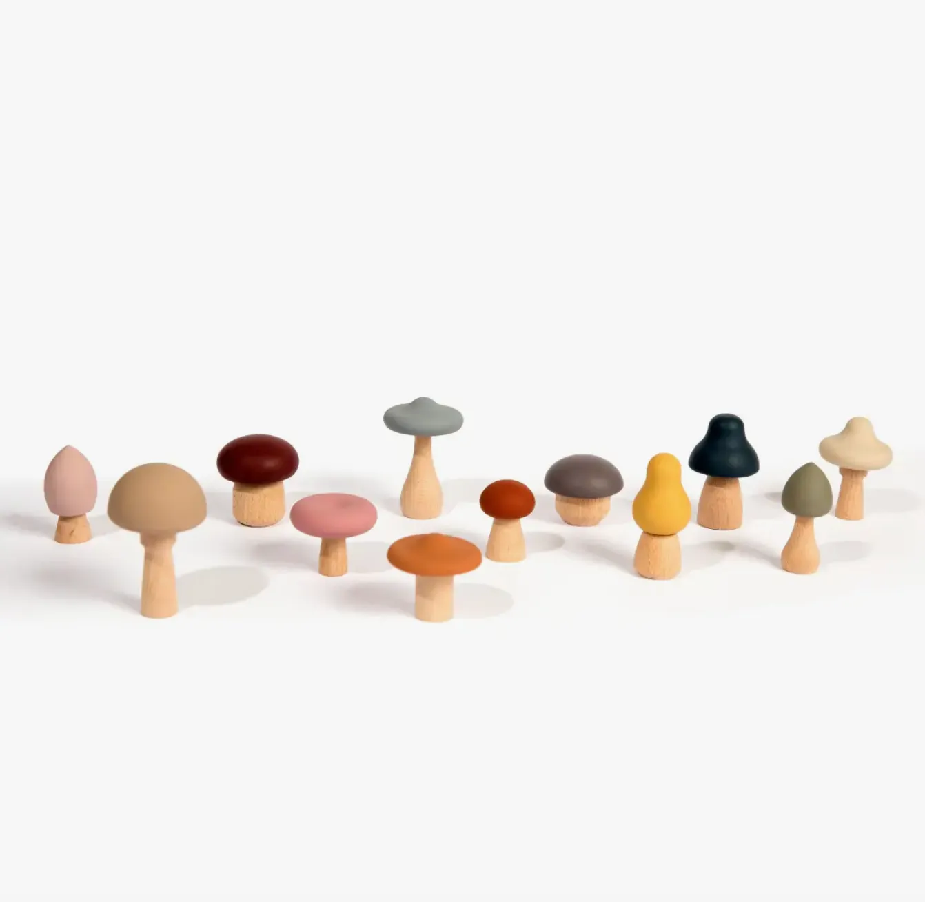 Wood   Silicone Mushroom Sorting Set