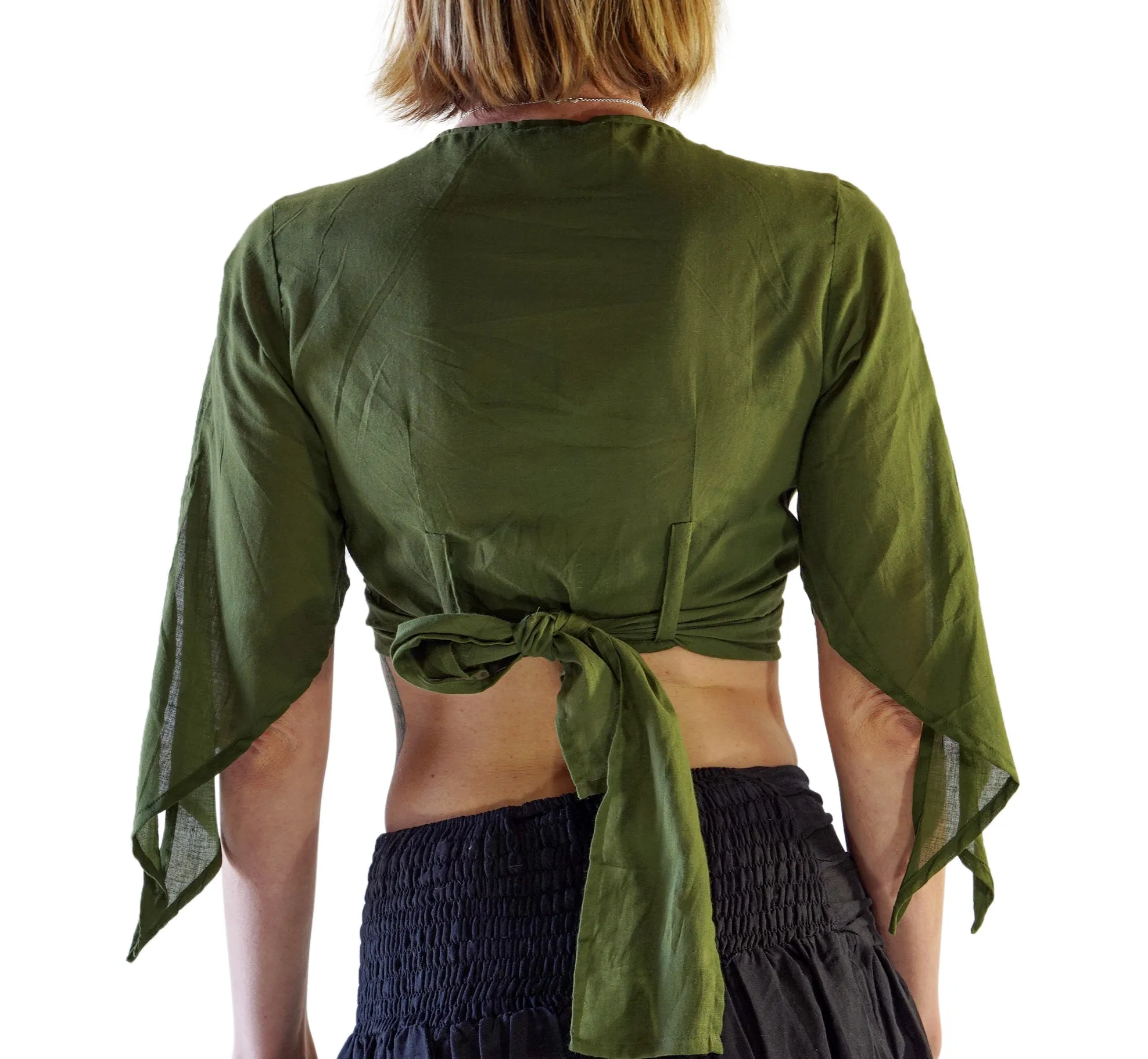 'Wrap Around Crop Top' Pirate Shirt - Green