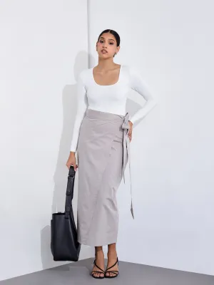 Wrap Midi Skirt