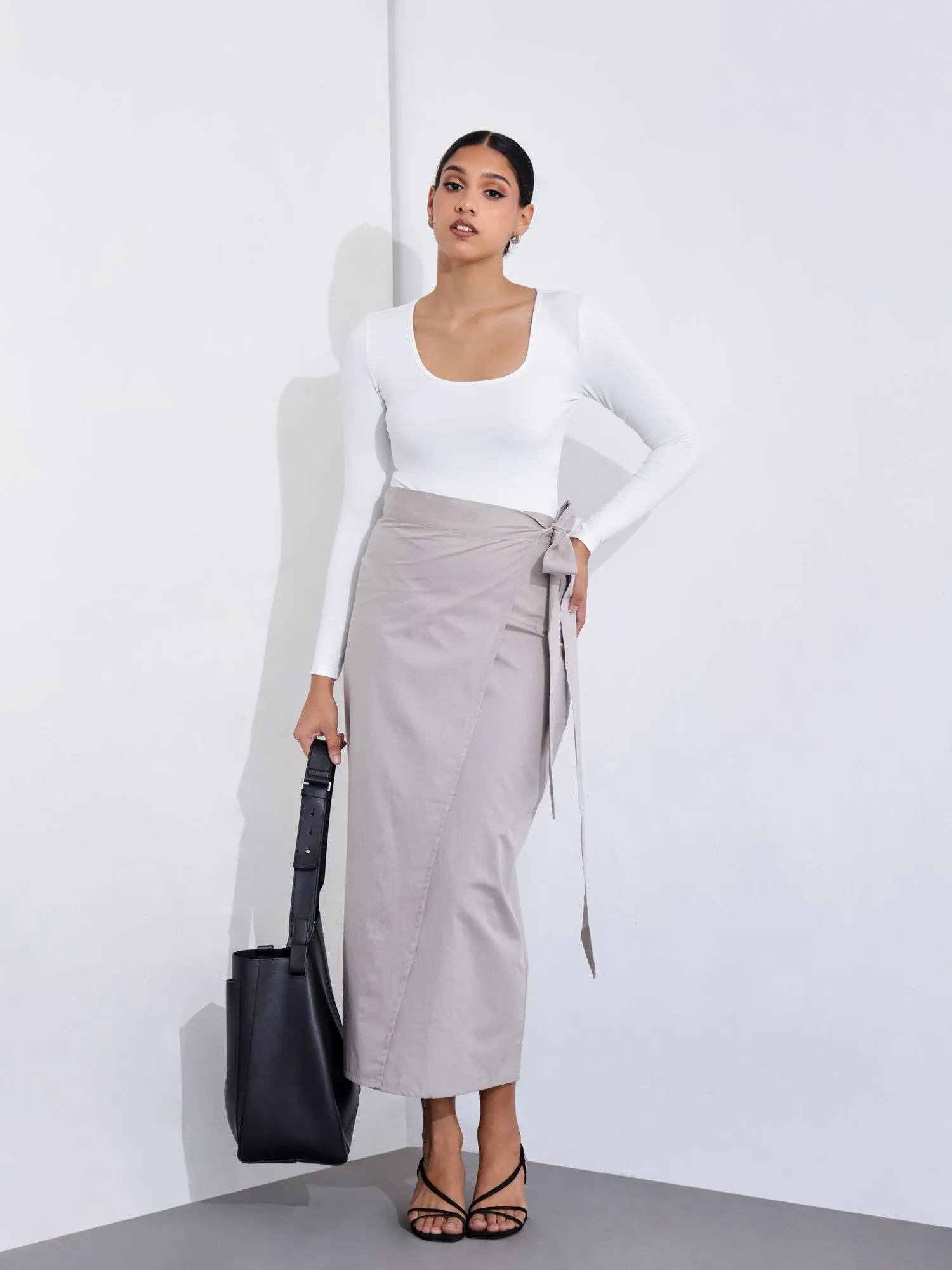 Wrap Midi Skirt